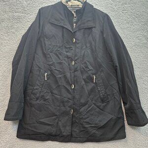 Fleet Street Ltd Womens Black Coat Lined full zip Front With Pockets Size S